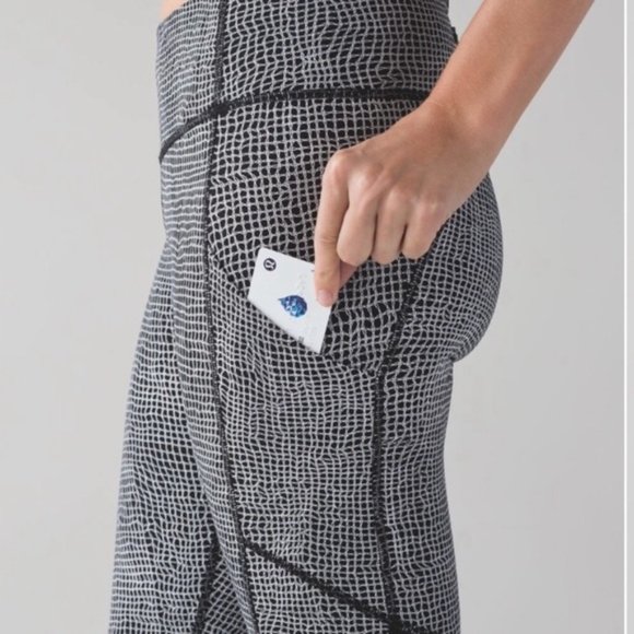 Lululemon Speed Tight V Fall Net Crop Leggings 2 Athletic Running Gym Workout - Picture 5 of 13